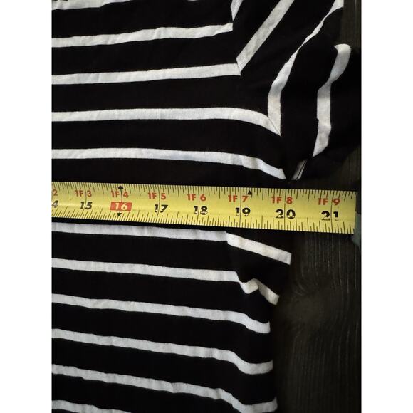 Old Navy Luxe Line Striped V Neck T Shirt Lightweight Ultra Soft Short Sleeve LG - Picture 7 of 8